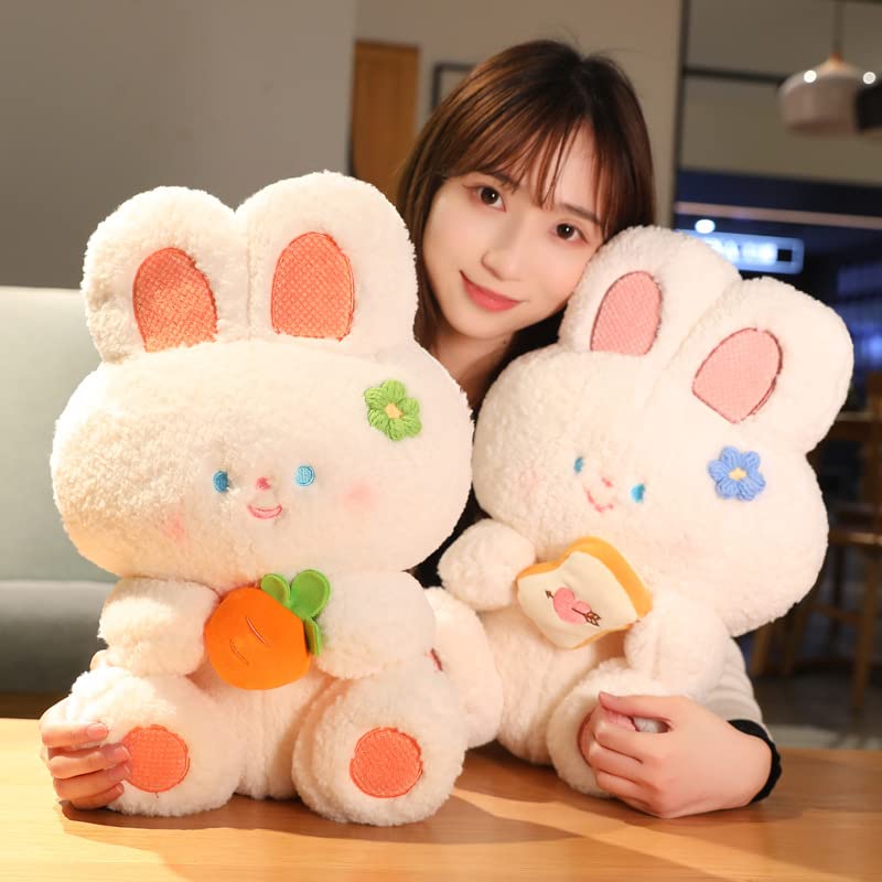 Simpatico Coniglio Peluche Giocattolo Kawaii Morbido Coniglietto Coniglio Cuscino Peluche Animale Bambola Giocattolo per Ragazze/Coppie Regalo di Compleanno 55 cm Pane