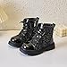Girls Glitter Ankle Boots Lace Up Winter Short Boots with Side Zipper,Fashion Cute Goth Boot Walking Boot Shoes