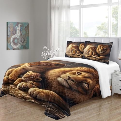 Housse de couette lion à fermeture éclair microfibre thermorégulatrice - 5