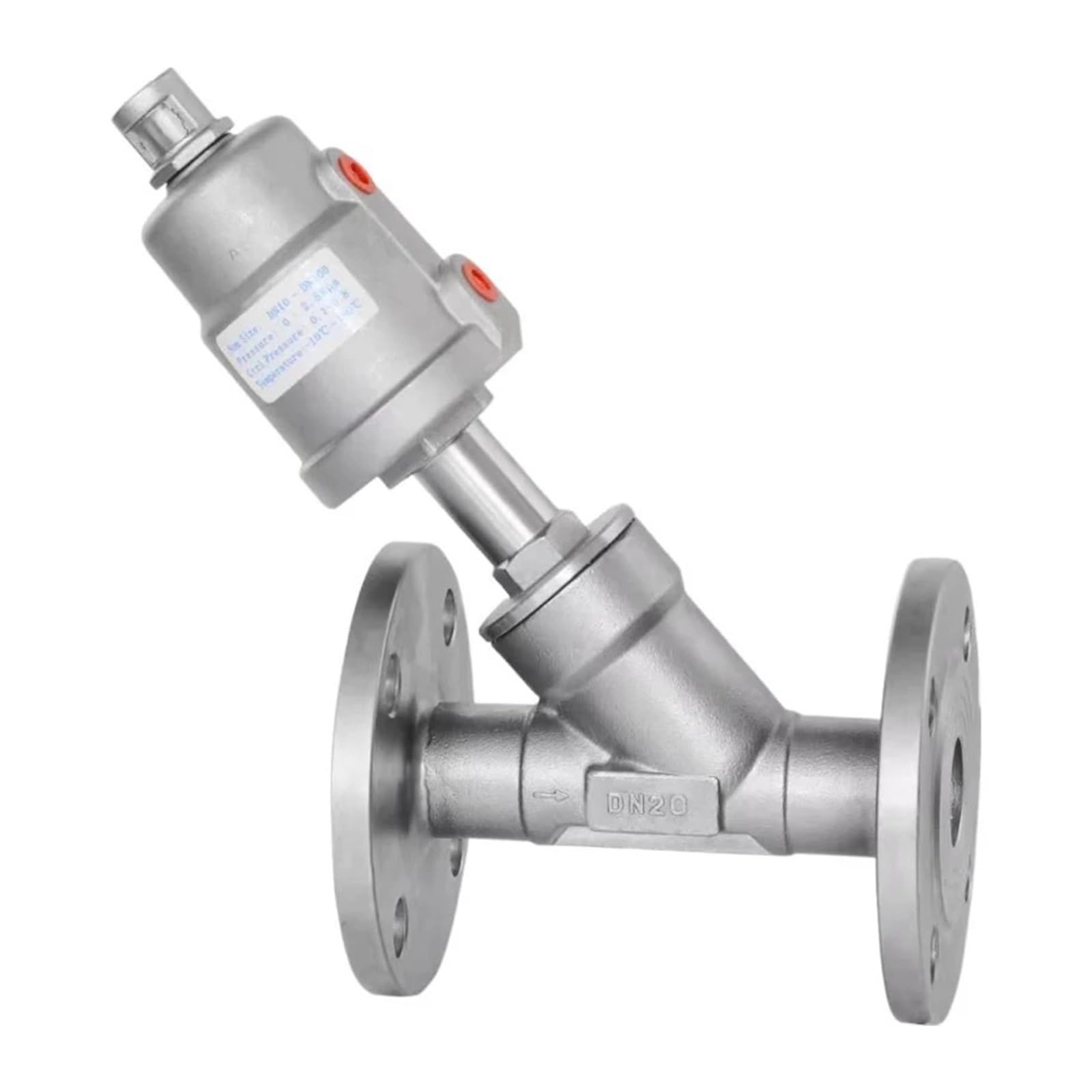 PXQCHAVLN DN20 Stainless Steel Flanged Pneumatic Angle Seat Normally Closed Pneumatics(CLOSED-SINGLE ACTING)
