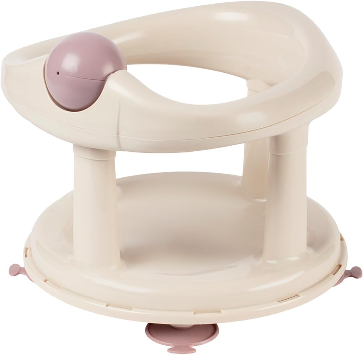 Bebeconfort Swivel Bath Seat, 6 - 12 months, Max. 10 kg, Child Bath Support Seat, Non-Slip, Ergonomical, Suction Cups, Beige