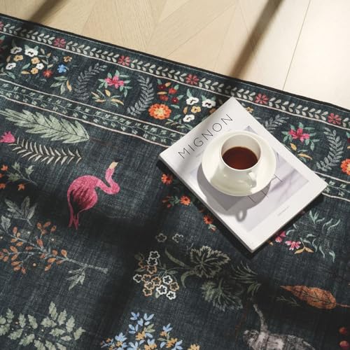 Runners for Kitchen Rug Non Slip 2'x10' Long Washable Rugs with Rubber Backing Soft Floral Animal Carpet Runner for Kitchen, Laundry, Bedroom, Bathroom (Green)