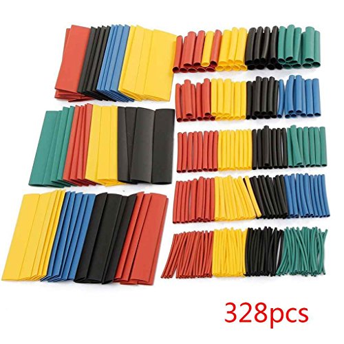 Zerama 328pcs Calor Colorido tubería del Encogimiento Manguitos del Cable del Abrigo del Alambre Tubos Set 8 Tamaño