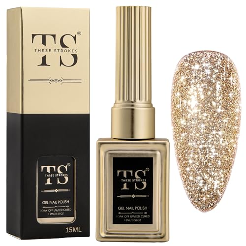 Image of THR3E STROKES Professional UV Gel Nail Polish, HEMA-FREE Lasts Upto 21 Days, Super Glossy Finish, Non-Chipping, Non-Smudging, Quick Drying Nail Polish,15 ml (74, 15ML)