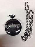 Created by prideindetails Mazda MX 5 (Miata) LHD ref122 Zinn Effekt Auto Emblem poliert schwarz Fall Herren Geschenk Quarz Taschenuhr hergestellt in Sheffield