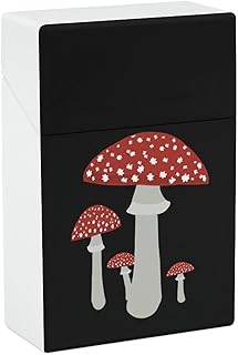 Funda protectora para cigarrillos, diseño de setas, color rojo, para hombres y mujeres