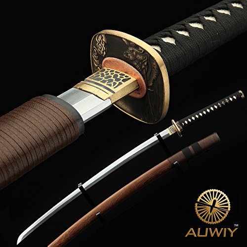 Auwiy Samurai Sword, Swords Katana With Rosewood Scabbard Fully Handmade Japanese Katana Sword 608 Pattern Steel #TOP2
