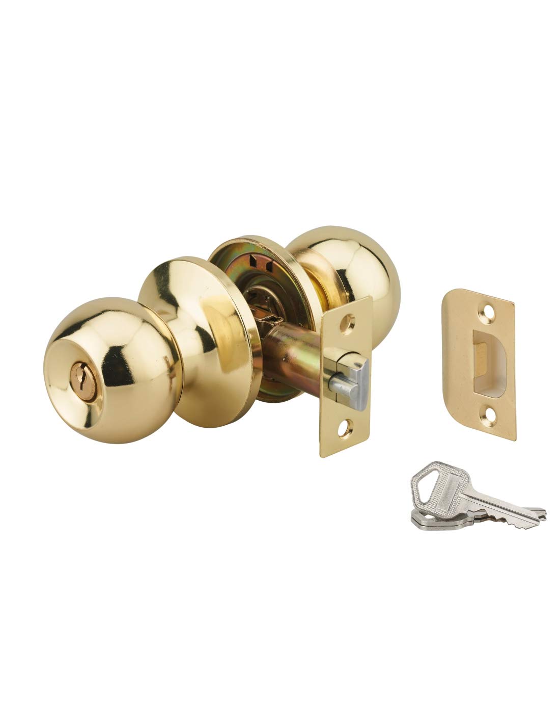 THIRARD - Serrure horizontale tubulaire en applique double entrée pour porte d'entrée, axe réglable, doré, 3 clés