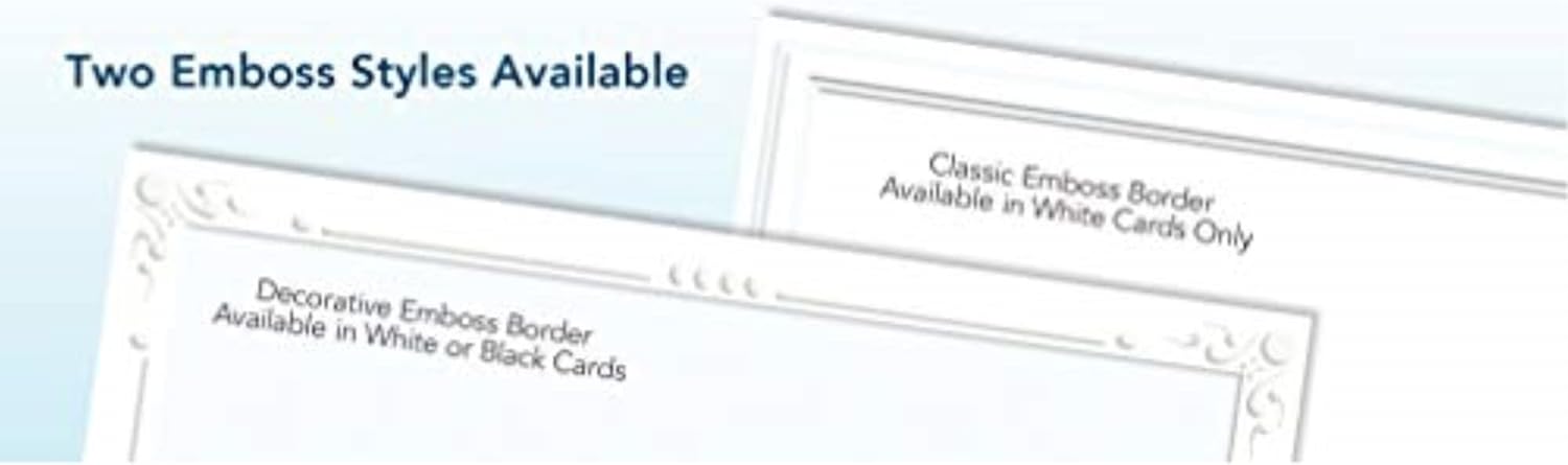 Strathmore 105-682 Photo Mount Cards, White Classic Embossed Border, 100 Cards & Envelopes