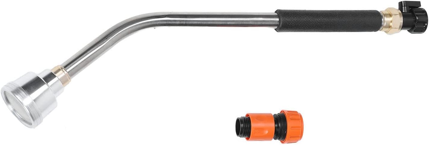 Garden Hose Watering Wand, Easy To Use Effortless Press Switch Stainless Steel and Aluminum Long Hose Nozzle Sprayer for Plants and Lawn (60CM)