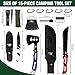 Mossy Oak Hatchet and Machete Knife Set with Sheath, One-Piece Axe & Hunting Knives with Paracord Handle, Zoomable Flashlight, Many Other Tools, Ideal Gift for Men Who Likes Hunting Outdoor Adventure