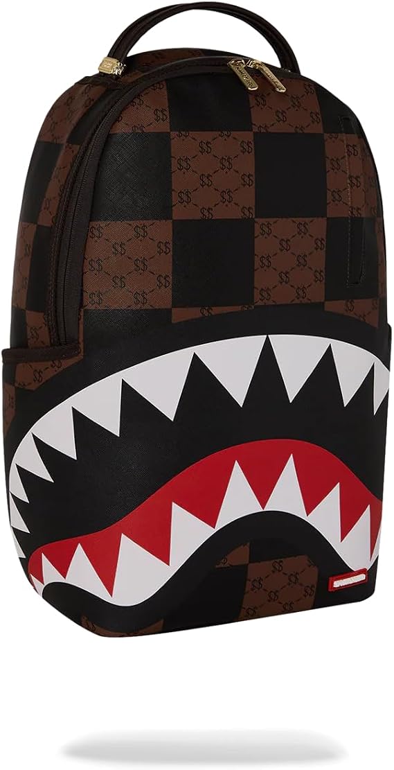 Shark Backpack with Big Check Design by SPRAYGROUND