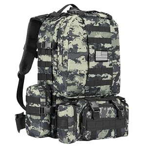CVLIFE Tactical Backpack Military Army Rucksack for Men Women 60L Large Survival 3 Day Bug Out Pack Detachable Molle Bag (Shadowstand)