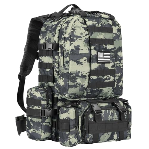 Image of CVLIFE Tactical Backpack Military Army Rucksack for Men Women 60L Large Survival 3 Day Bug Out Pack Detachable Molle Bag (Shadowstand)