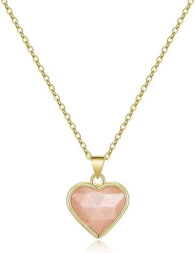 KissYan Healing Crystal Necklace, 14K Gold Plated Natural Energy Stone Pendant Necklace Reiki Quartz Amethyst Citrine Gemstone Spiritual Jewelry