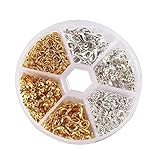 Sclmgo Juego de 450 Cierres de Mosquetón Y Anillas de Metal Plateado Y