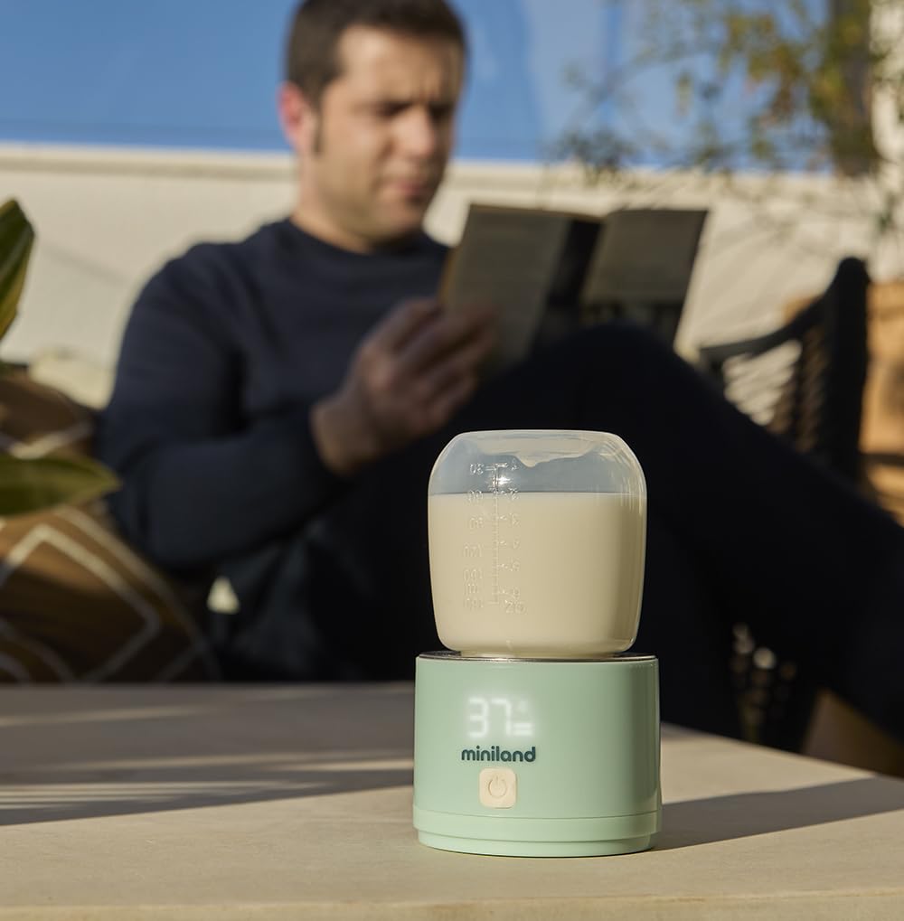 Miniland Scaldabagno portatile, leggero e compatto, con adattatori per biberon e cavo di ricarica, ideale per viaggi e passeggiate, accessori di alimentazione | Warmy On the Go