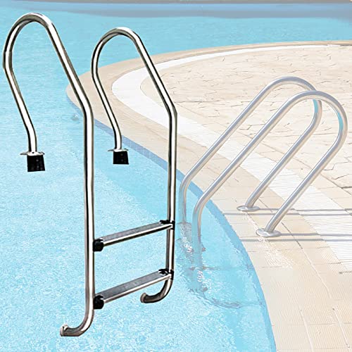 Escalera para piscina de acero inoxidable 2 peldaños miniatura 1