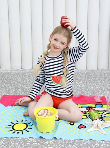 Image of weVSwe Girls Rash Guard Set 2-Piece UPF 50+ Sun Protection Swimsuit 2T-14 Years
