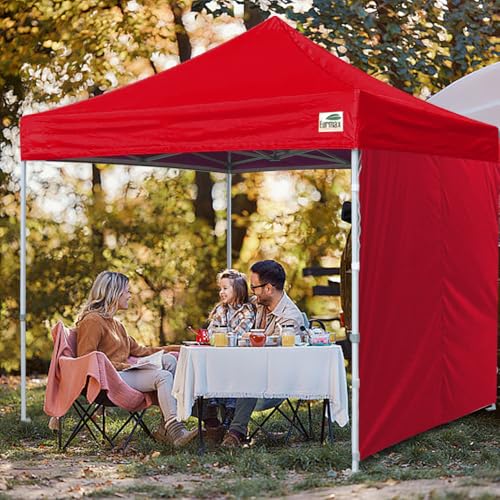 Image of Eurmax USA 10x6.4 Pop Up Canopy SunWall-UV Protection for Tents,Blocks Sunlight&Wind,Water Resistant Side Wall Only,Easy Hook & Loop Installation,Fit for 10FT Straight Leg Shelters&Gazebo,Red
