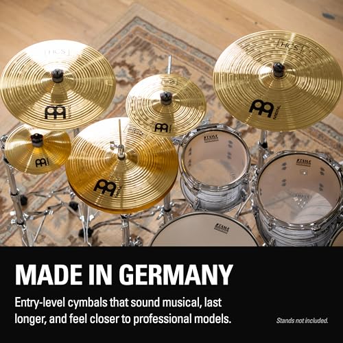 Image of Meinl Cymbals HCS Box Set Cymbals for Drums - MADE IN GERMANY | Hihats, Ride, Crashes, Trash Crash, China, Splash, Bell - Durable Brass Alloy, Bright & Musical Sound, Beginner Friendly