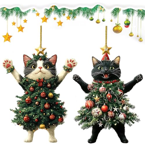 YGCHEN Weihnachtsanhänger Katze Weihnachtsbaumschmuck Weihnachtskatze...