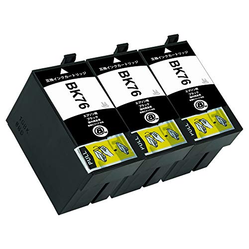 Amazon.co.jp: ICBK76(BK/ブラック)×3本セット【大容量】 [エプソン用