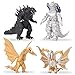 Modello personaggio anime - Miotlsy 4 pezzi Godzilla Cake Toppers Action Figure Godzilla Mini set Birthday Cupcake Topper, How to Train Dragon Version Doll for Kids Forniture a tema di compleanno