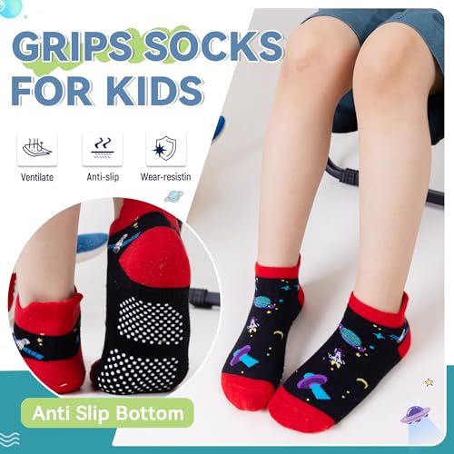 Image of Eyean Kids Ankle Cotton Socks Cute Animal Pattern Soft Non Slip Boys Girls No Show Socks 6 Pairs