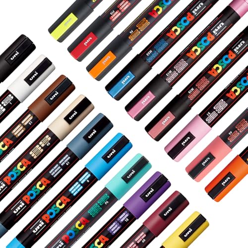 Image of POSCA PC-5M Marker | 1.8-2.5 mm Bullet Shaped Tip (Pastel, Pack of 8)