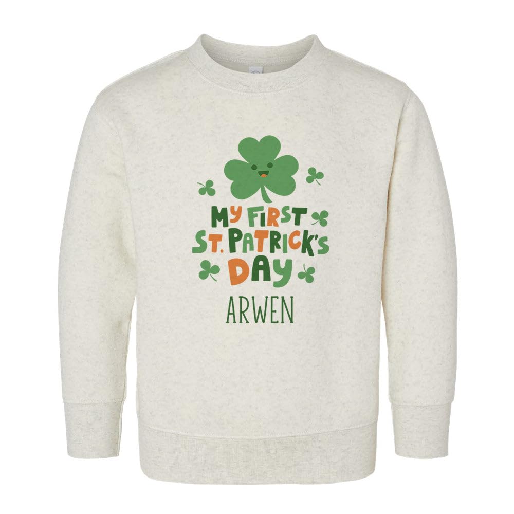 My First St. Patrick's Day Arwen Kids Sweatshirt Toddler 2T Natural Heather