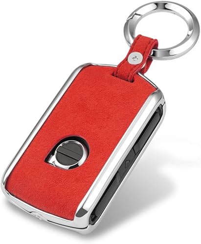 Miniatura 1 de SANRILY 1 funda de cuero de gamuza para llavero inteligente Volvo XC90 2018 XC60 S90 V90 2019 2020 sin llavero, funda de protección completa, color