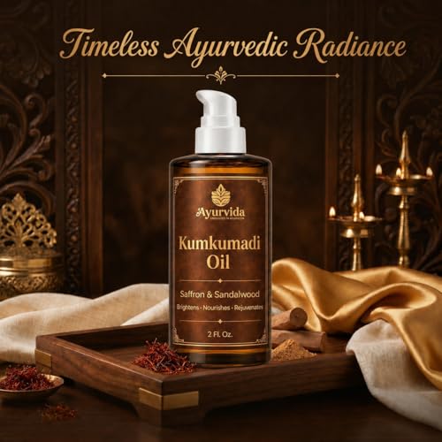 Image of Kumkumadi Face Oil | Ayurvedic Kumkumadi Tailam for Brightening, Dark Spots, Pigmentation & Anti-Aging | Ancient Ayurvedic Recipe - 60 ml