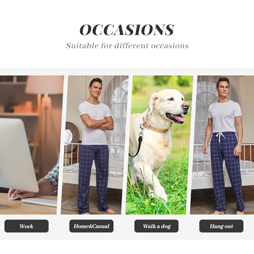 Vulcanodon Mens Cotton Pajama Pants, Lightweight Sleep Pants for Men4