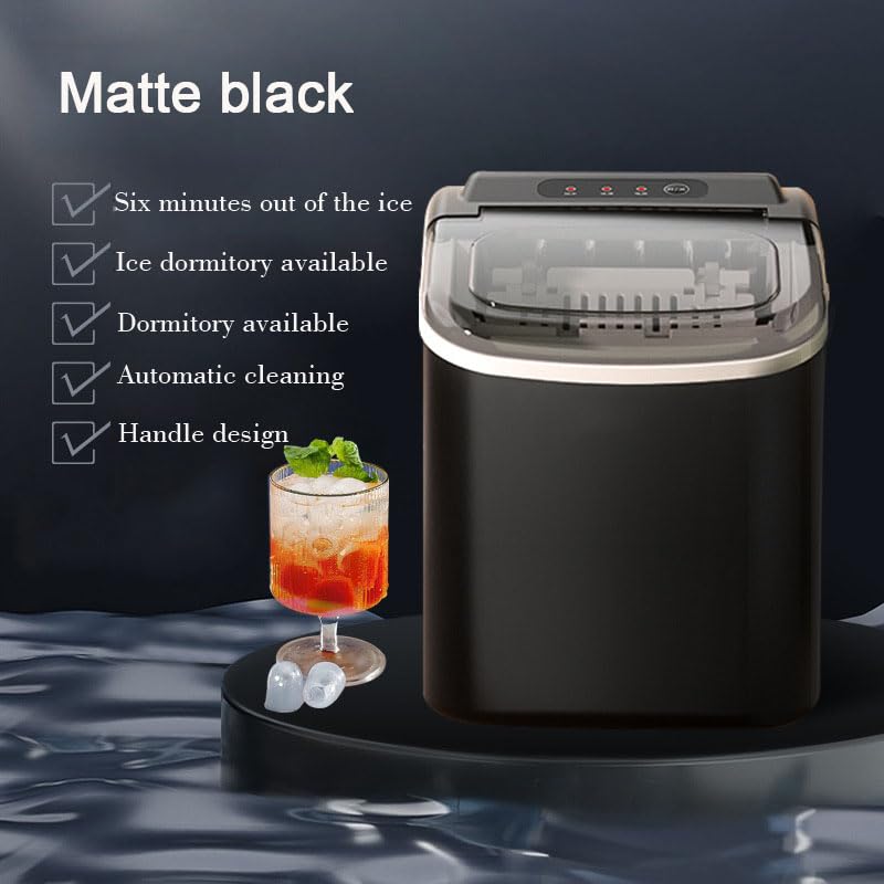 TYYMSMK Home Ice Maker, 95W High-Efficiency Ice Making, 1.3L Water Tank, 15kg/24 Hours, Mini Fully Automatic