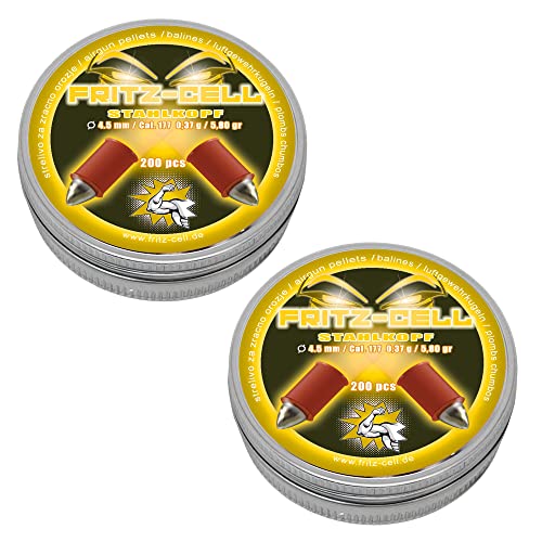 400 Stahlkopf 4,5mm Diabolos Fritz-Cell Spitzkopf Luftgewehr Luftpistole