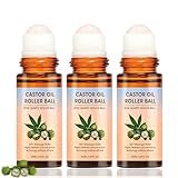 Rizinusöl Kaltgepresst Bio Roll On mit Rosenquarz,Organic Castor Oil Roll On,Bio Rizinusöl Kaltgepresst,Feuchtigkeitsspendend & pflegend,Natürliche Inhaltsstoffe, Tiefenhydration & Glättung (3PC)