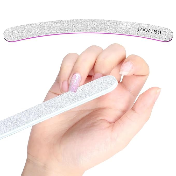 Sminakh 12 Pcs Nail Buffer Hard Buffer For Nail Art 100/180 Grit Double-Sided Emery Board Manicure Tools for Home Salon Hard Buffer 4