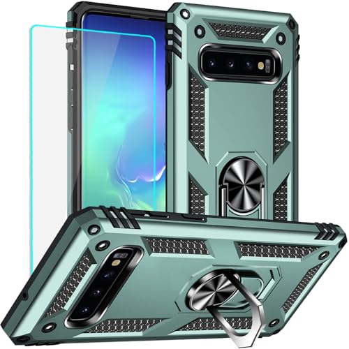 Coque Galaxy S10 Plus antichoc de qualité militaire avec anneau