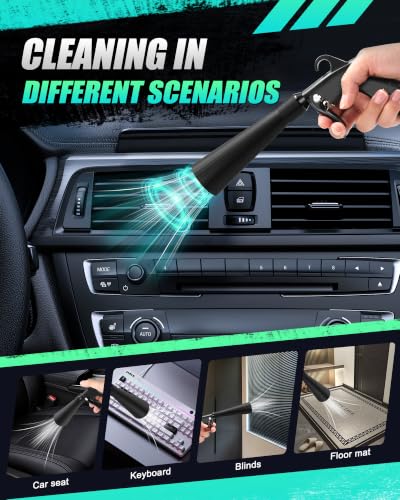 Image of Kaitnax Car Cleaning Gun with 360 Nozzle & Dust Brush | High Pressure Air Blow Gun for Car Detailing, Interior Cleaner Tool for Motor, Seats, Wheels & Hard-to-Reach Areas | Air Compressor Accessories