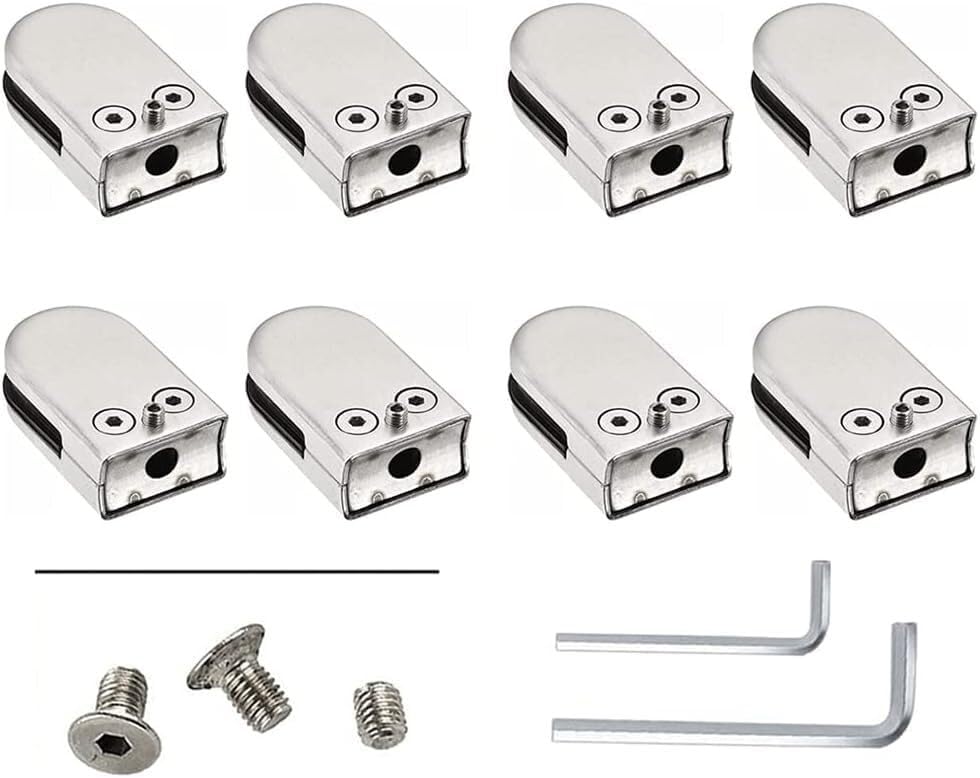 Soportes de vidrio ajustables para renovar el baño y la terraza con estilo, pack de 8