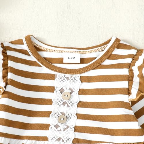 Image of Newborn Baby Girl Clothes Toddler Girl Outfits Ruffle Long Sleeve Tops Pants with Hats and Headband Fall Summer Clothes Sets