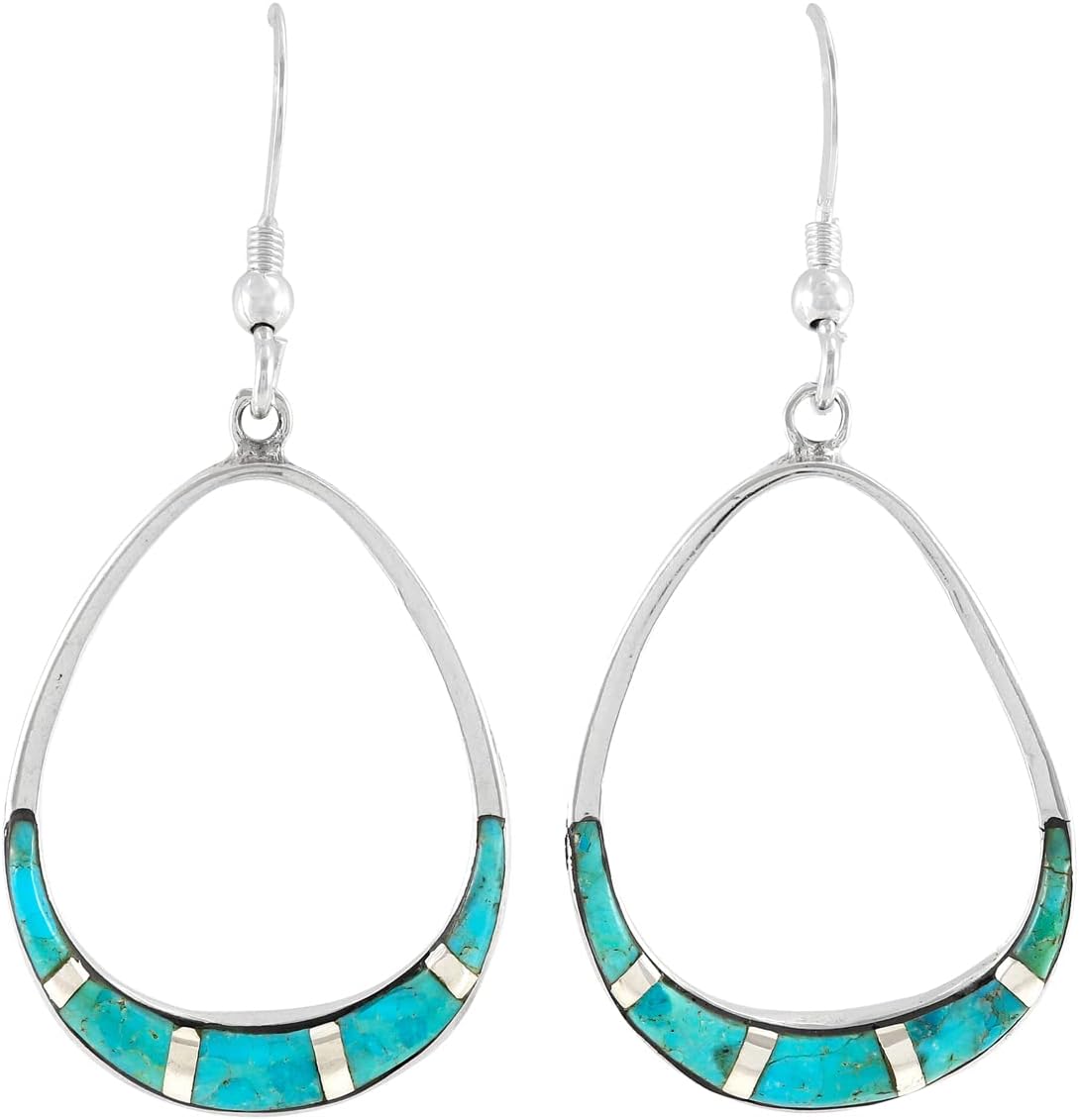 925 Sterling Silver Earrings Genuine Gemstones & Gemstones Pear-Shape Drop Dangles