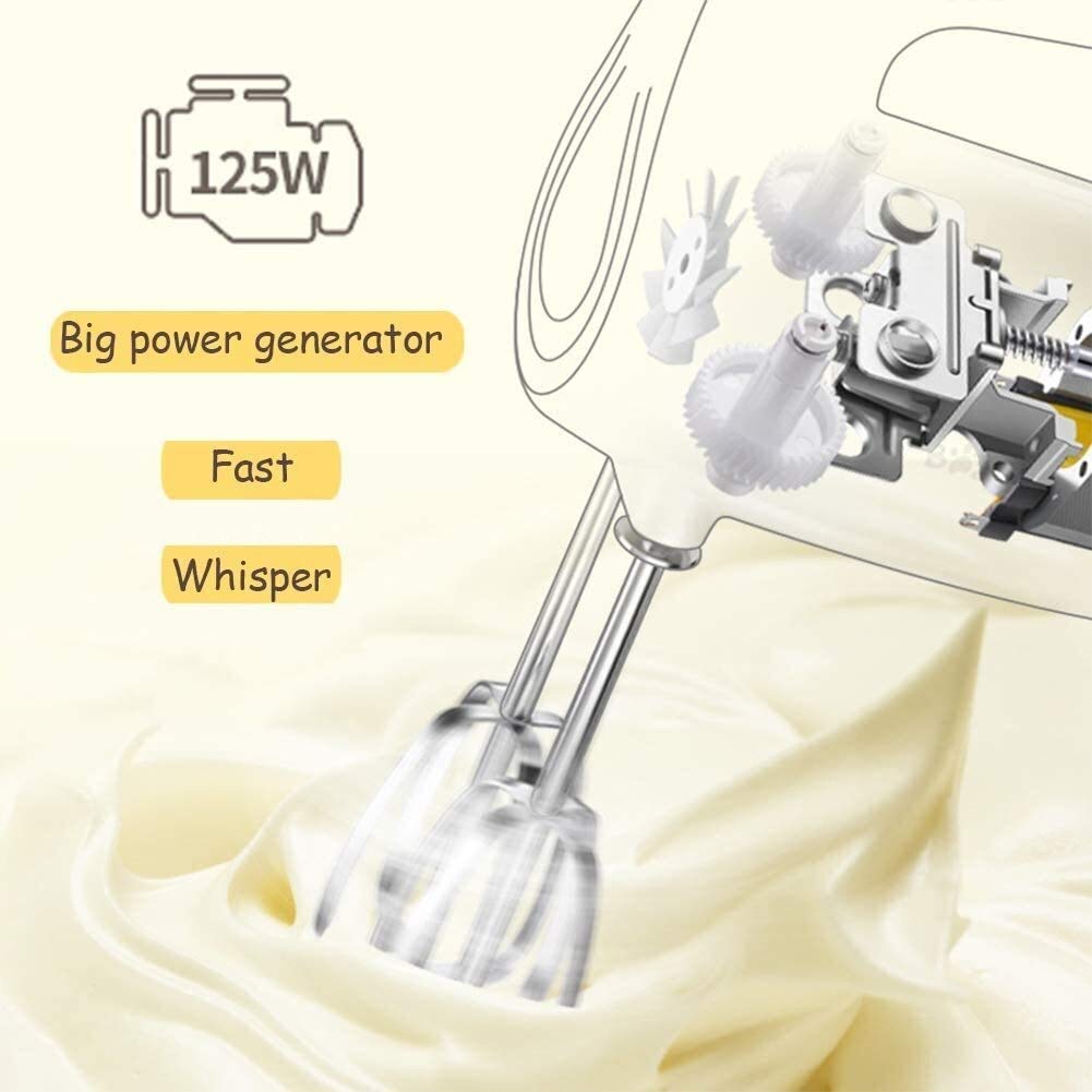Frusta elettrica per frullatore Elettrico da Cucina, frullatore Elettrico da 125 W con frullino per Biscotti a 5 velocità, Frusta Verticale Leggera per Cottura in Cucina Mini frull