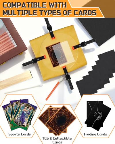 313 Pcs Trading Card Cleaning Kit, Card Grading Flattening Kit for TCG Collectors Collectible, Card Restoration Repair Fix Kits Bent Flatten Lifted Edges Accessories - Image 4