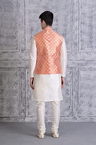 Image of Uri and MacKenzie Men's Silk Blend Kurta Pajama with Designer Ethnic Nehru Jacket /Modi Jacket