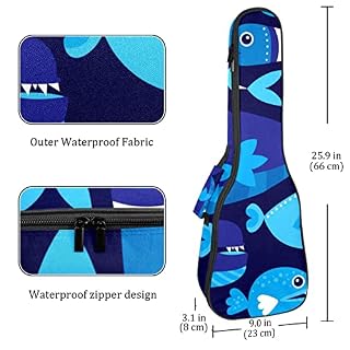 Housse pour ukulélé bleu marine motif dauphin sous-marin 10 mm avec rembourrage épais en éponge 53,3 cm avec sangles… - Les Beatles, Paul McCartney, John Lennon, RIngo Starr, George Harrison Housse pour ukulélé bleu marine motif dauphin sous-marin 10 mm avec rembourrage épais en éponge 53,3 cm avec sangles… – Image 4