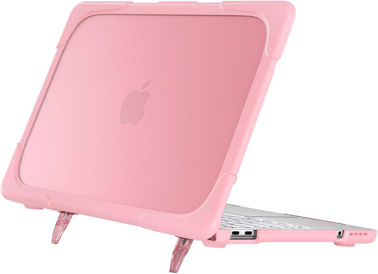 ProCase for MacBook Neo Case 13 inch 2026 Model A3404 A18 Pro -Blush | Heavy Duty Hard Shell Protective Cover with Shockproof TPU Border & Foldable Ergonomic Kickstand, Anti-Scratch Laptop Case