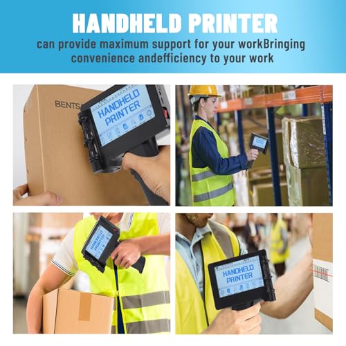 Image of Handheld Inkjet Printer Gun for Any Surface Printing Height 0.08-0.5Inch Inkjet Coder with Fast-Drying Ink for QRCode Barcode Production Date Time Logo Print On Glass Carton Box Wood Cloth Plastic