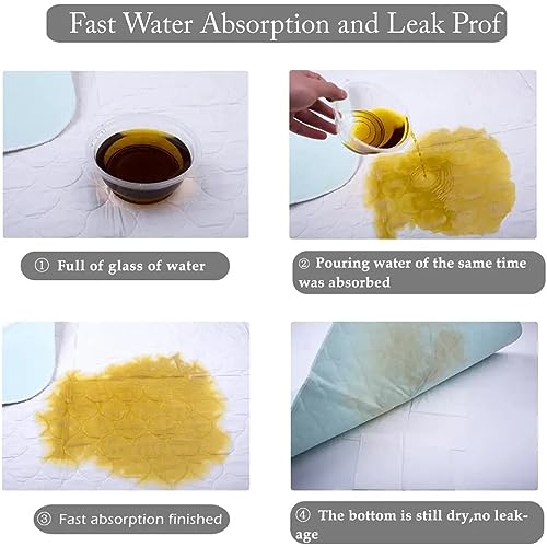 Image of Jacquard Cotton Waterproof Underpad Incontinence Bed Pad, 55x39 Inch Gold, Ecofriendly, Non Slip Protector, Leak Proof & Stain Free, Washable Multi Purpose Utility Sheet